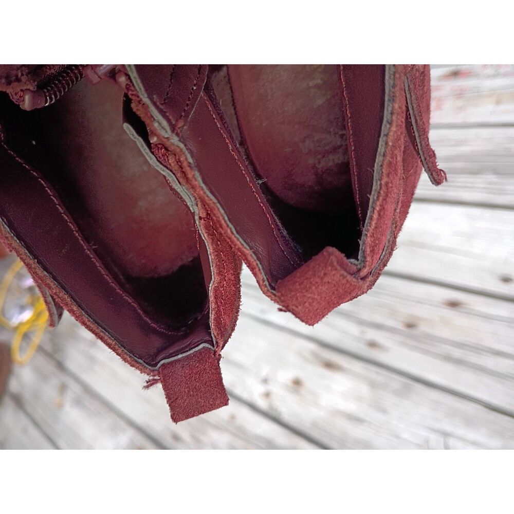 Sonoma Ankle Boots Leather Women's Sz 9M Burgandy Zip Buckle - Picture 4 of 10